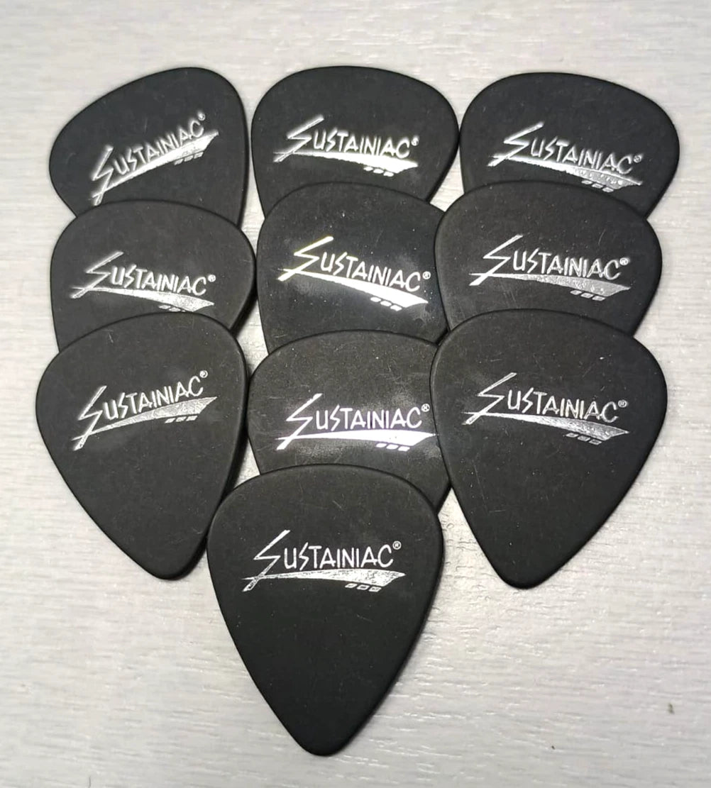 SUSTAINIAC Dunlop Tortex Guitar Picks Pitch Black 10 Pack 1.14mm